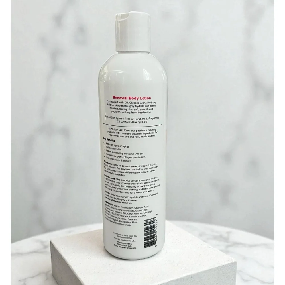 Alpha Skin Care Renewal Body Lotion with 12% Glycolic AHA 12oz